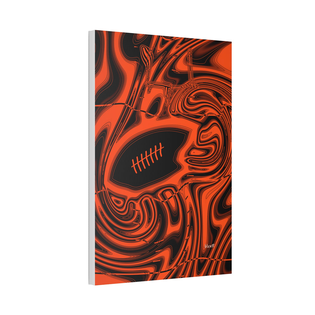 Orange & Black Trippy Football Glossy Canvas