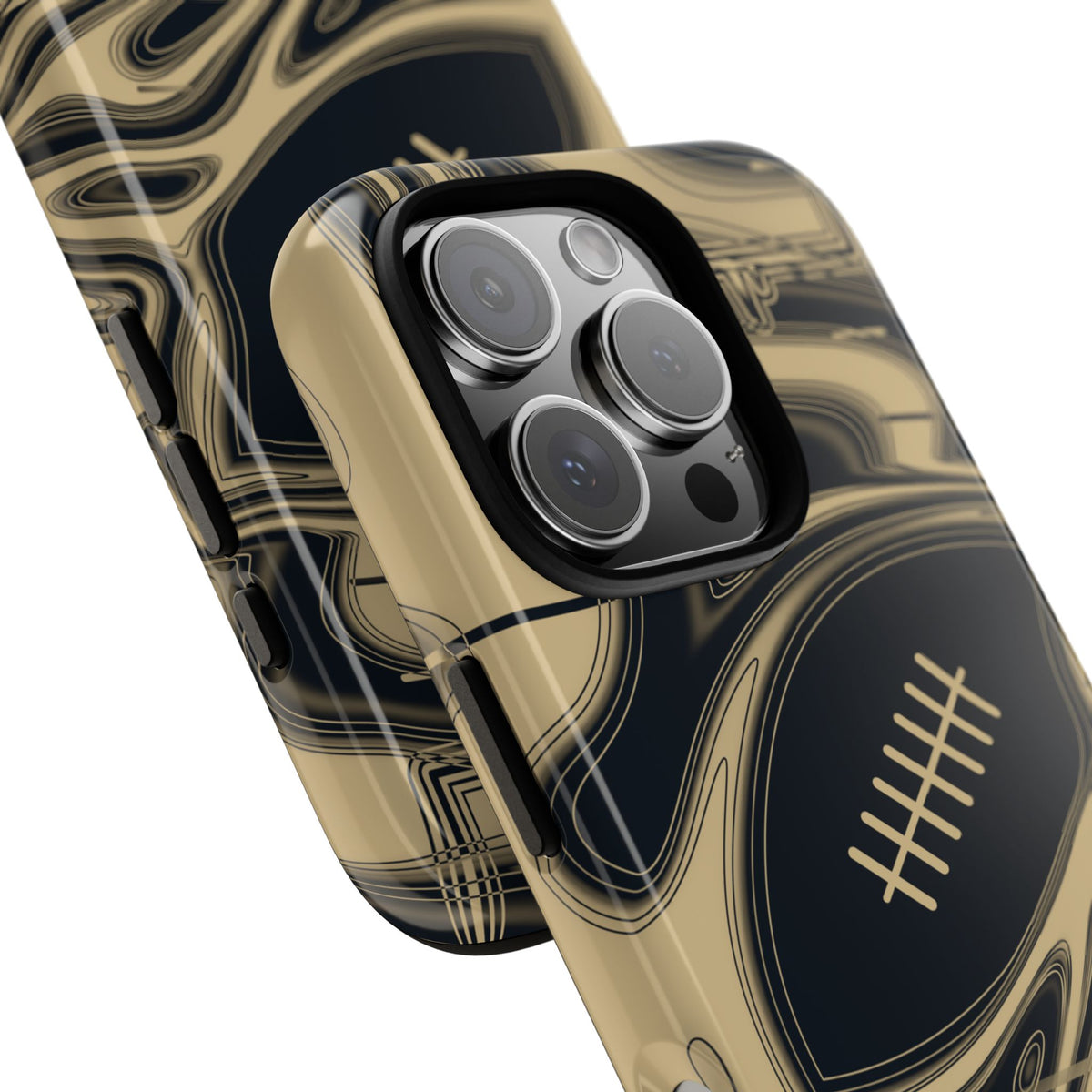 Old Gold & Black Trippy Football Phone Case