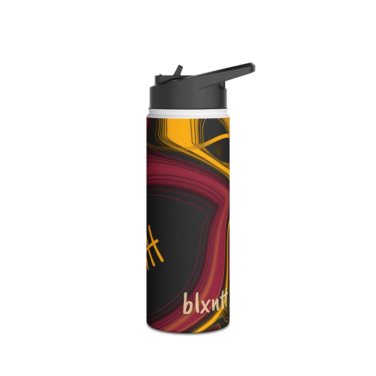 Cardinal Red, Black & Gold Trippy Football Water Bottle