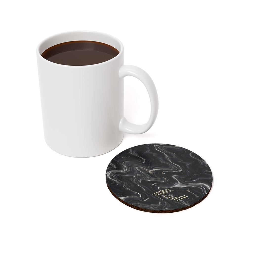 Black & Silver Marble Coaster