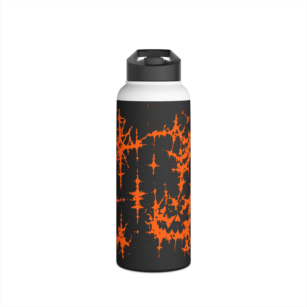 Orange Spiderweb Pumpkin Water Bottle