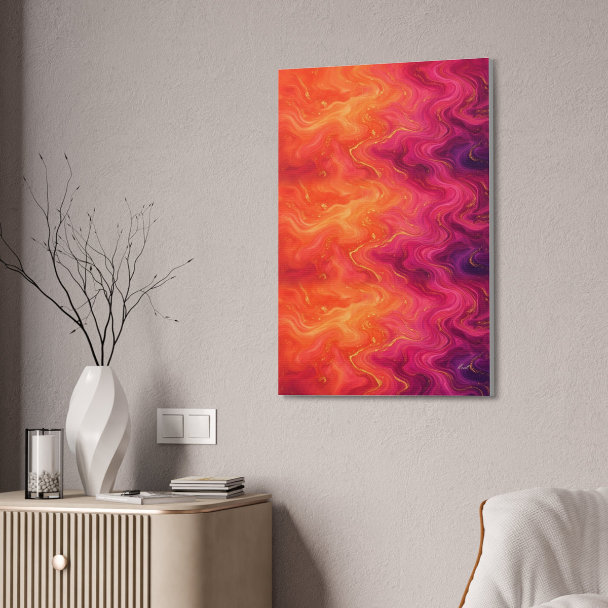 Sunset Marble Glossy Canvas