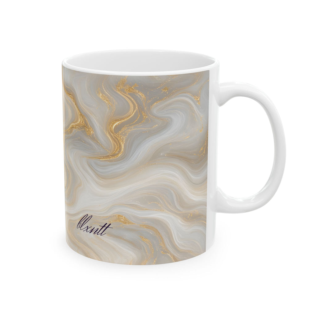 White & Gold Marble Mug
