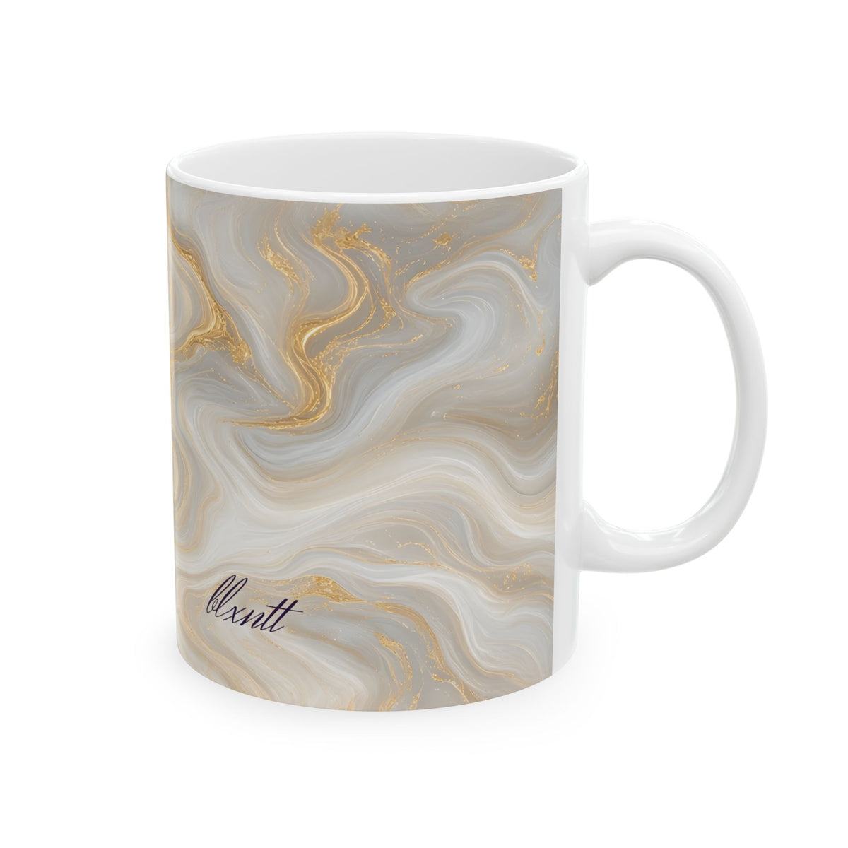 White & Gold Marble Mug