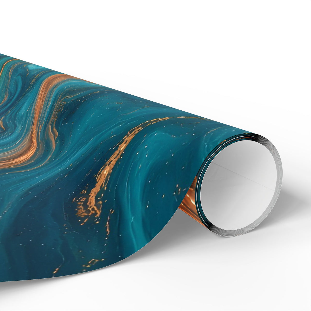 Turquoise & Copper Marble Wrapping Paper