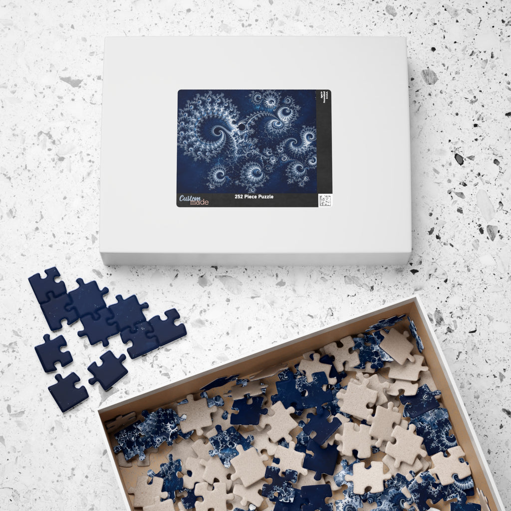 Copper Infinity - Ice Blue & Silver Jigsaw Puzzle