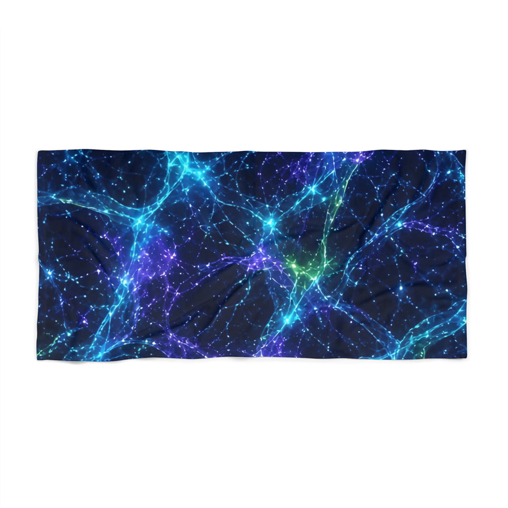 Neon Mycelium - Original Glow Beach Towel