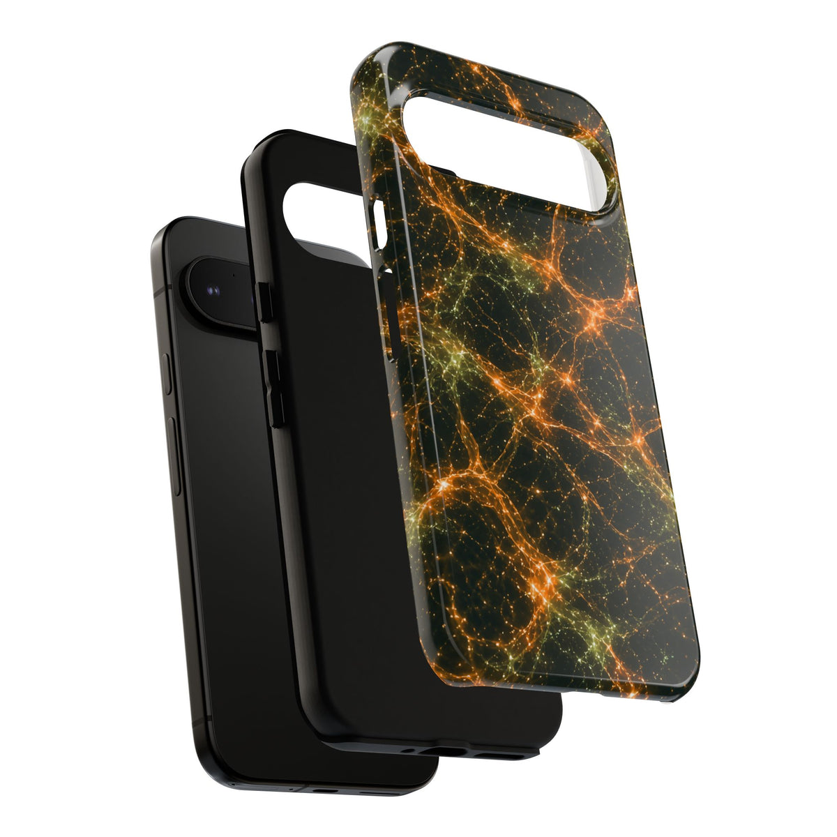 Neon Mycelium - Electric Tangerine Teal Phone Case