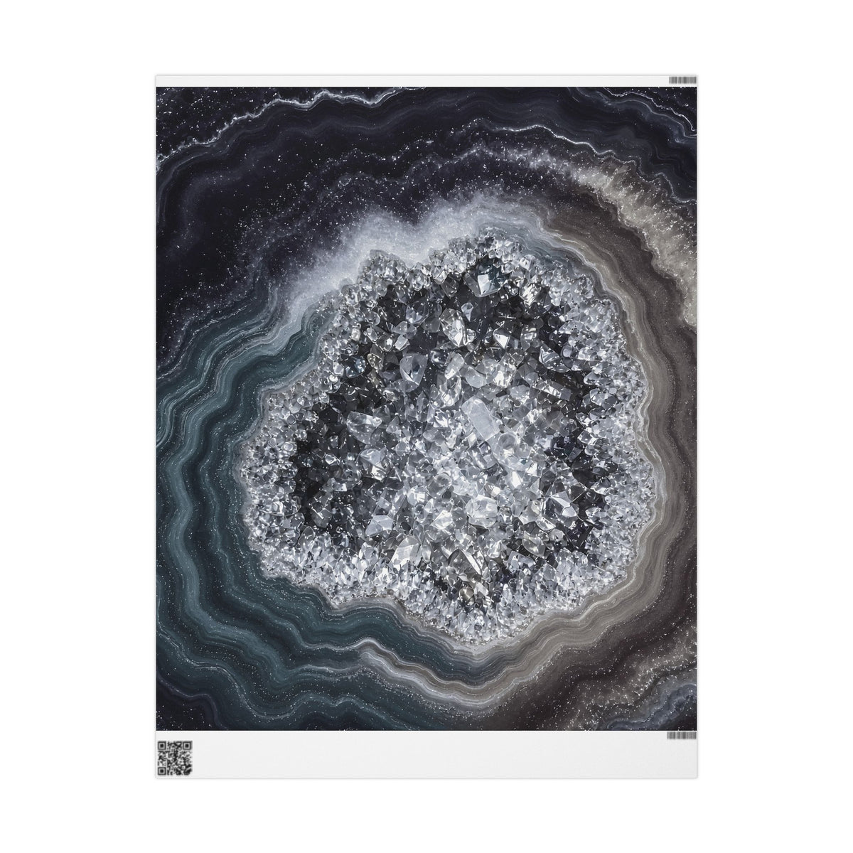Geode Core - Silver Smoke Wrapping Paper