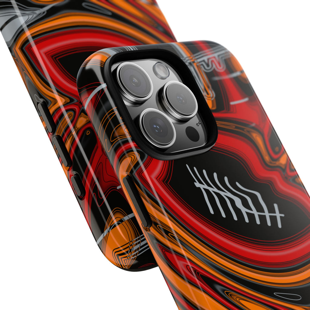 Red, Orange & Pewter Trippy Football Phone Case
