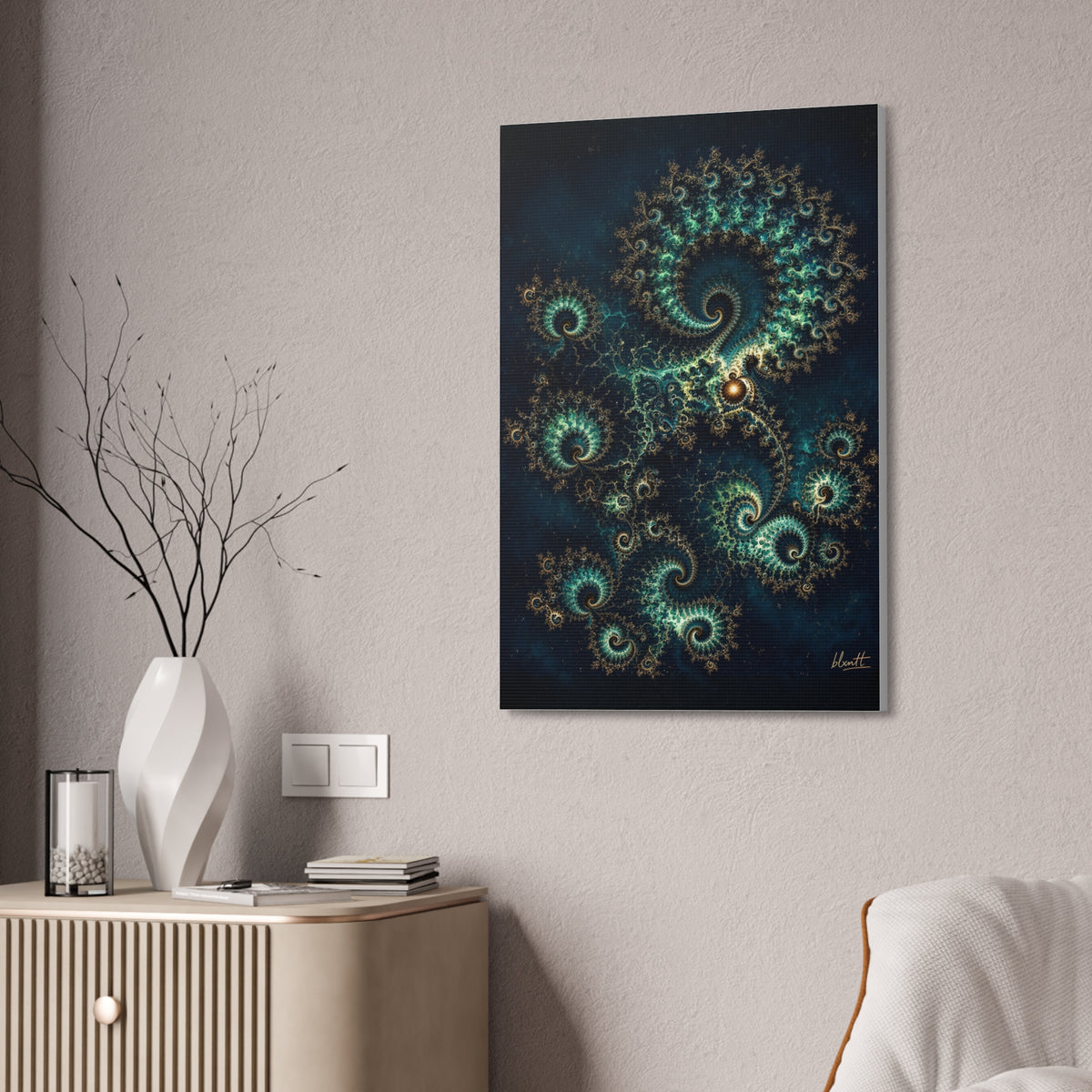 Copper Infinity - Peacock Glossy Canvas