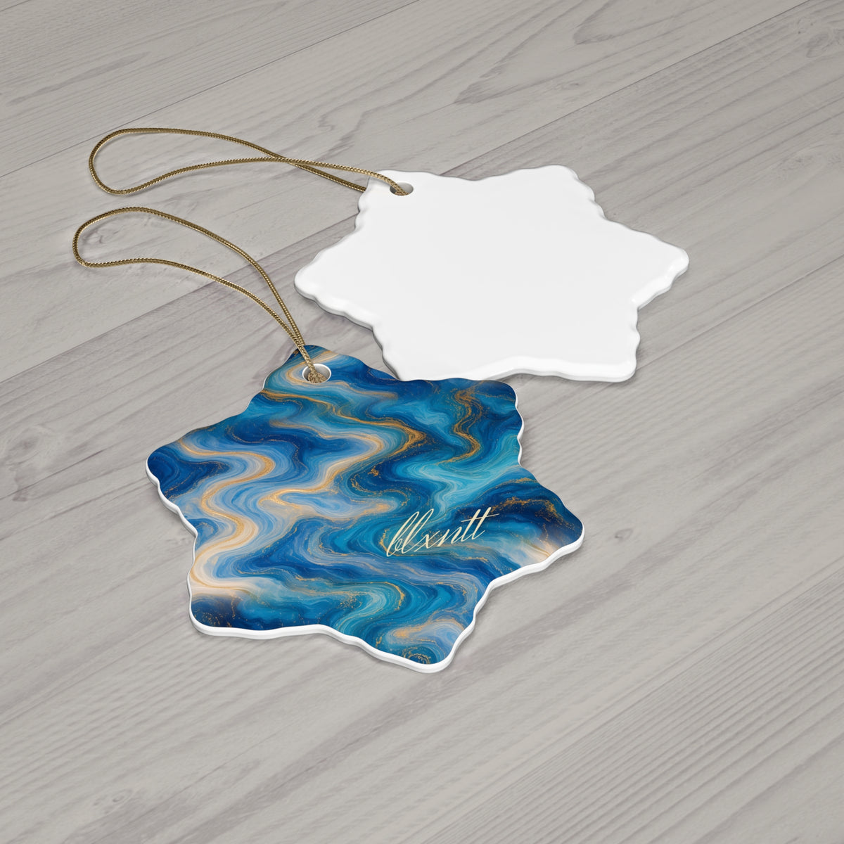Ocean Blue Marble Ornament