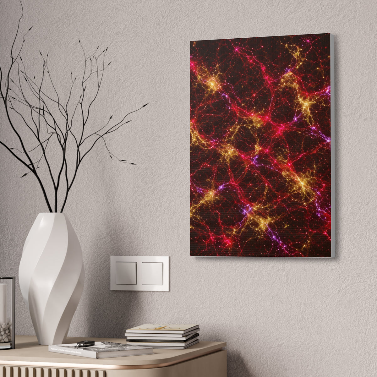 Neon Mycelium - Rainbow Nerve Glossy Canvas