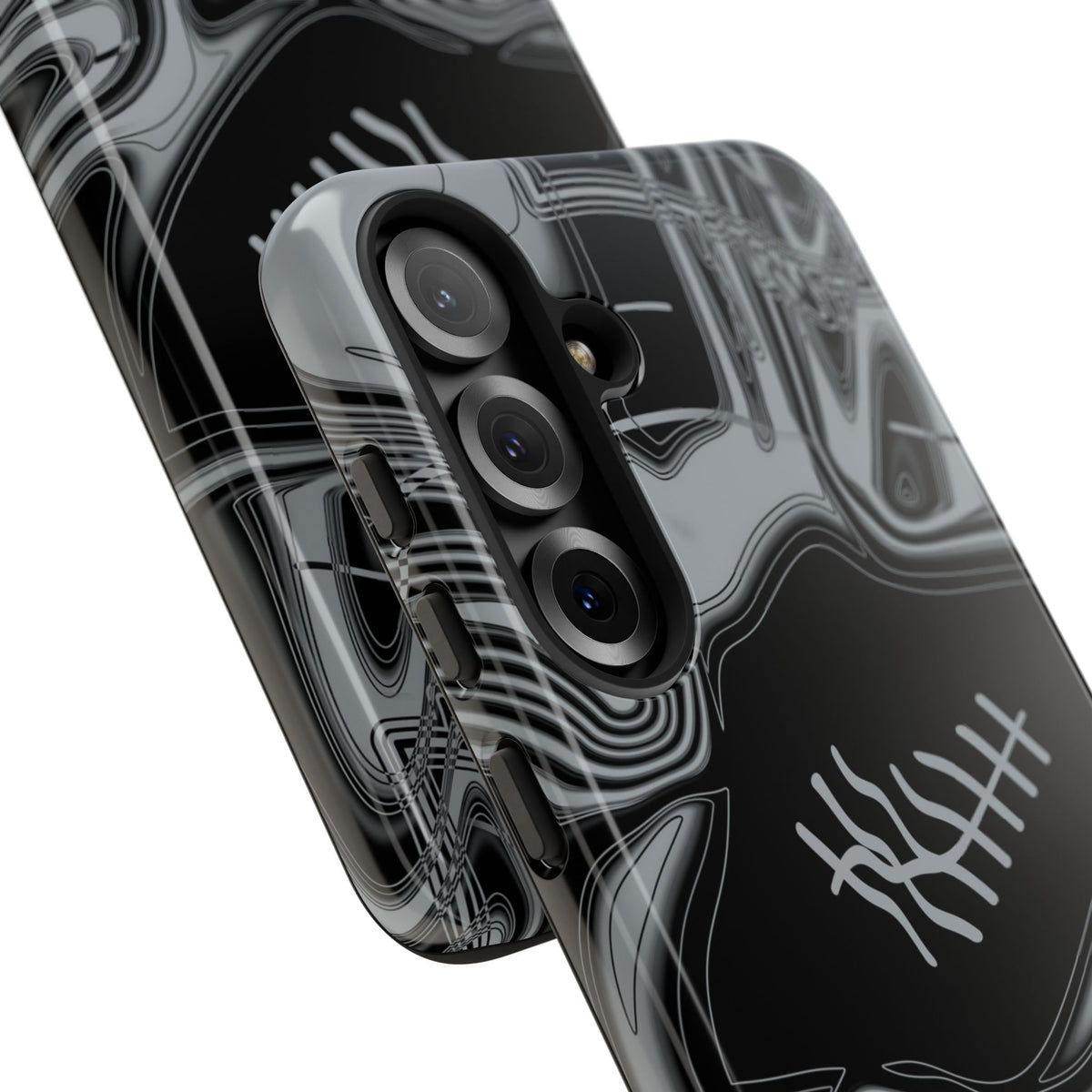 Black & Silver Trippy Football Phone Case
