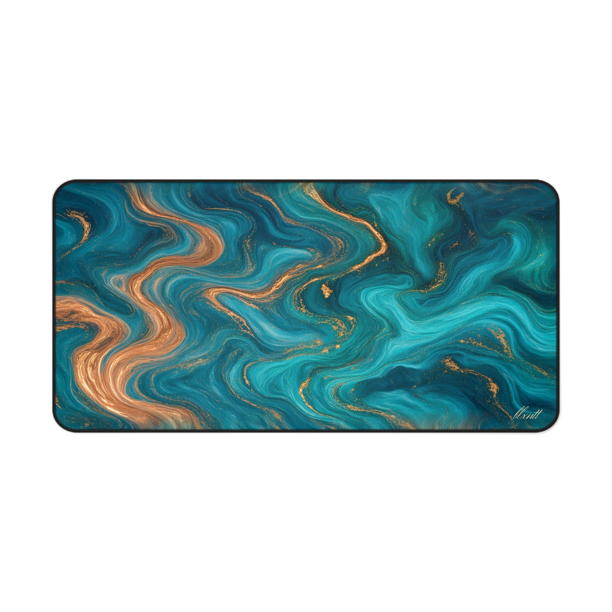 Turquoise & Copper Marble Desk Mat