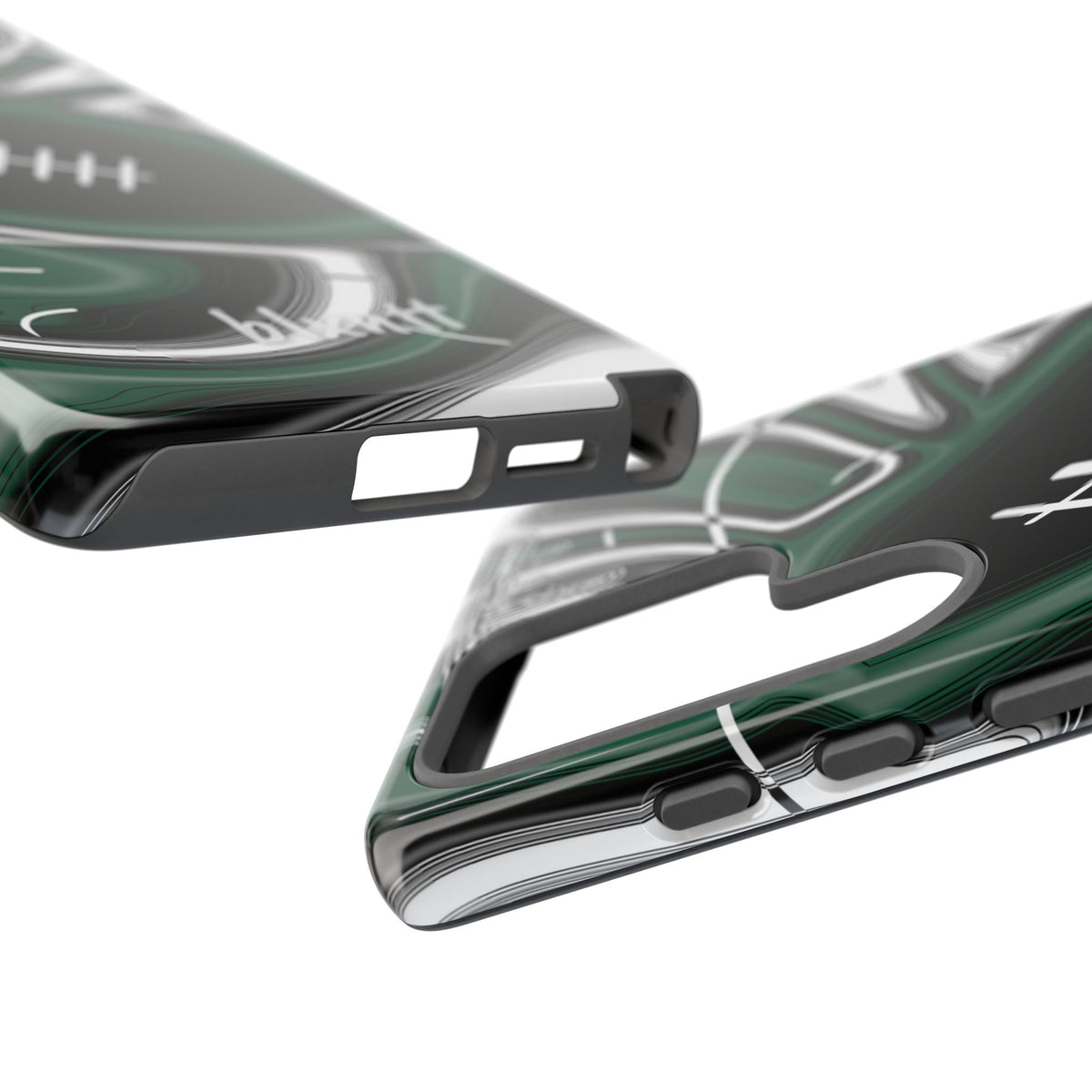 Hunter Green & White Trippy Football Phone Case
