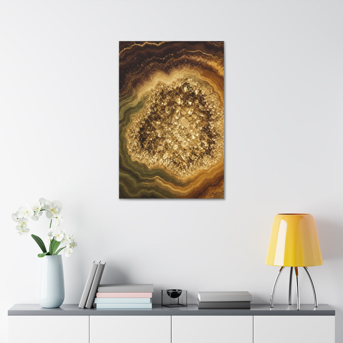 Geode Core - Gold Vein Glossy Canvas