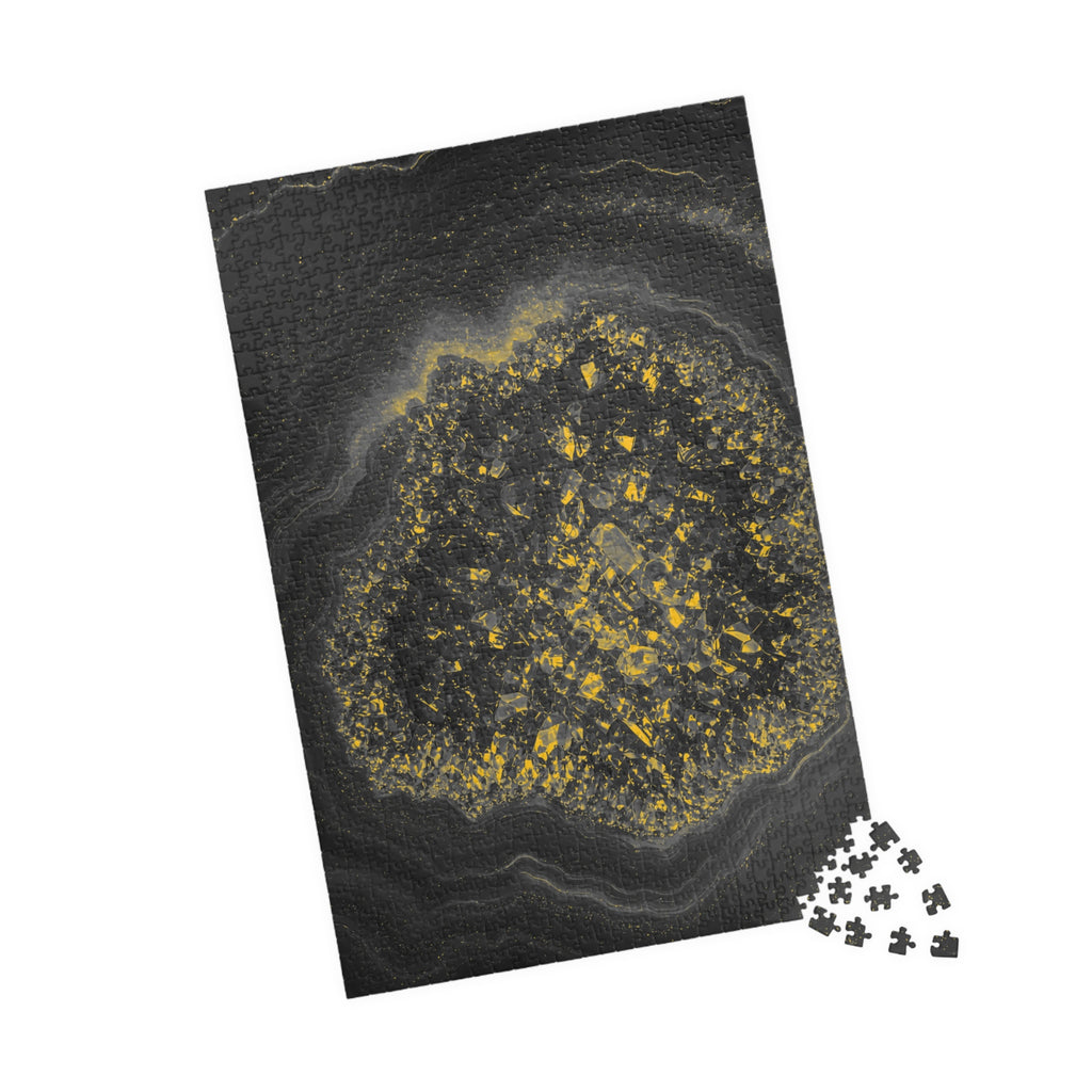 Geode Core - Mono Gold Spark Jigsaw Puzzle