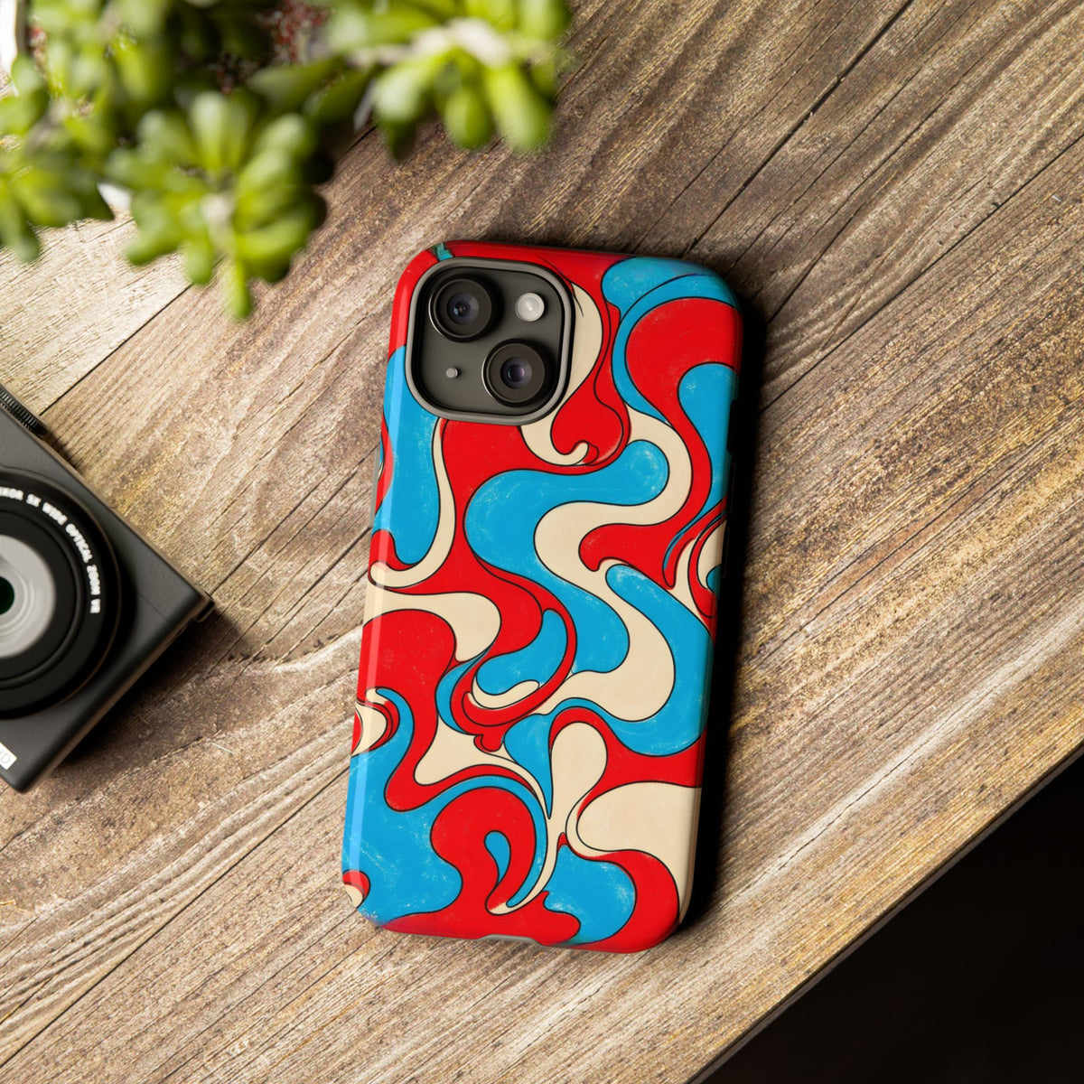 Fillmore Flow - Red, Cyan & Cream Phone Case