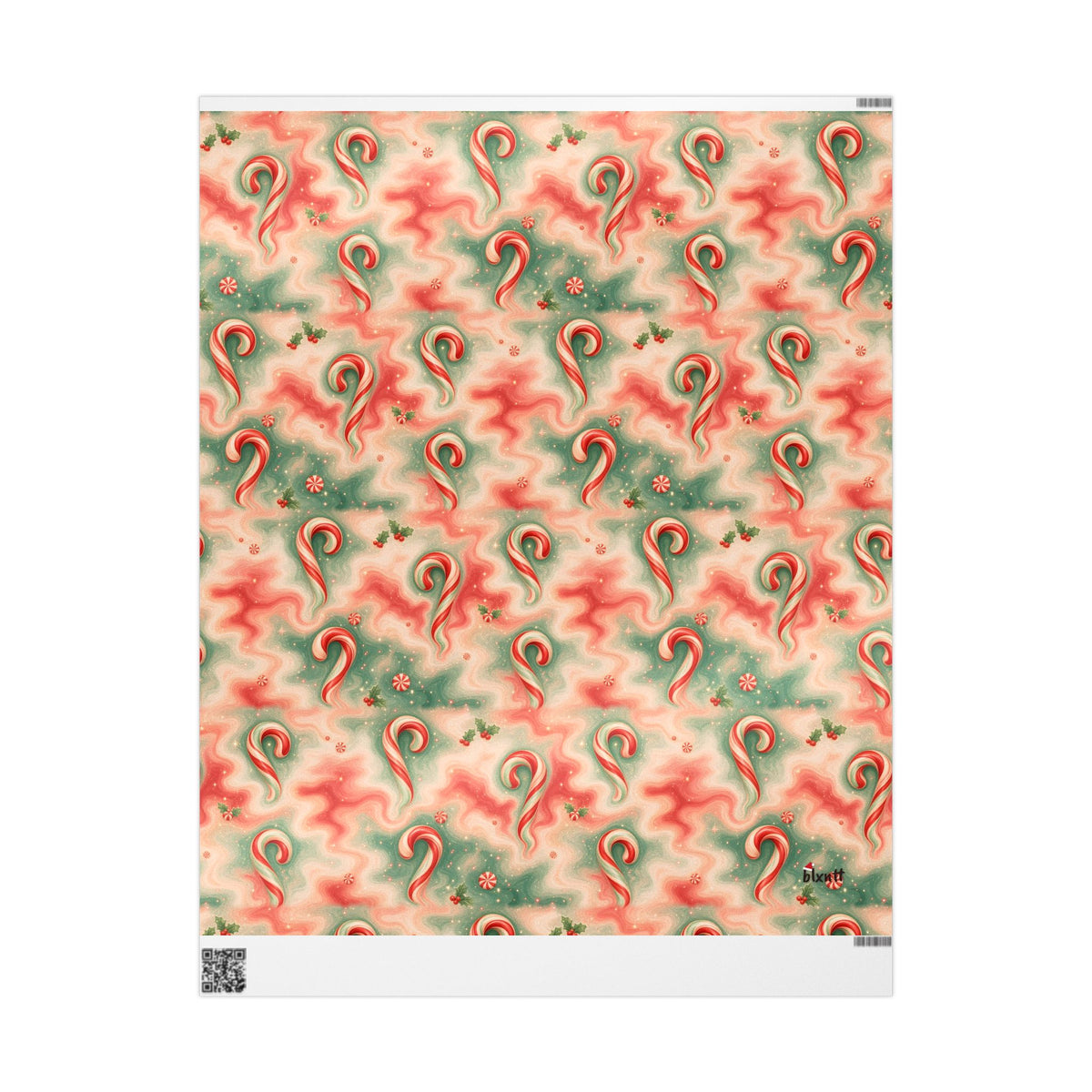 Candy Cane Trippy Christmas Wrapping Paper