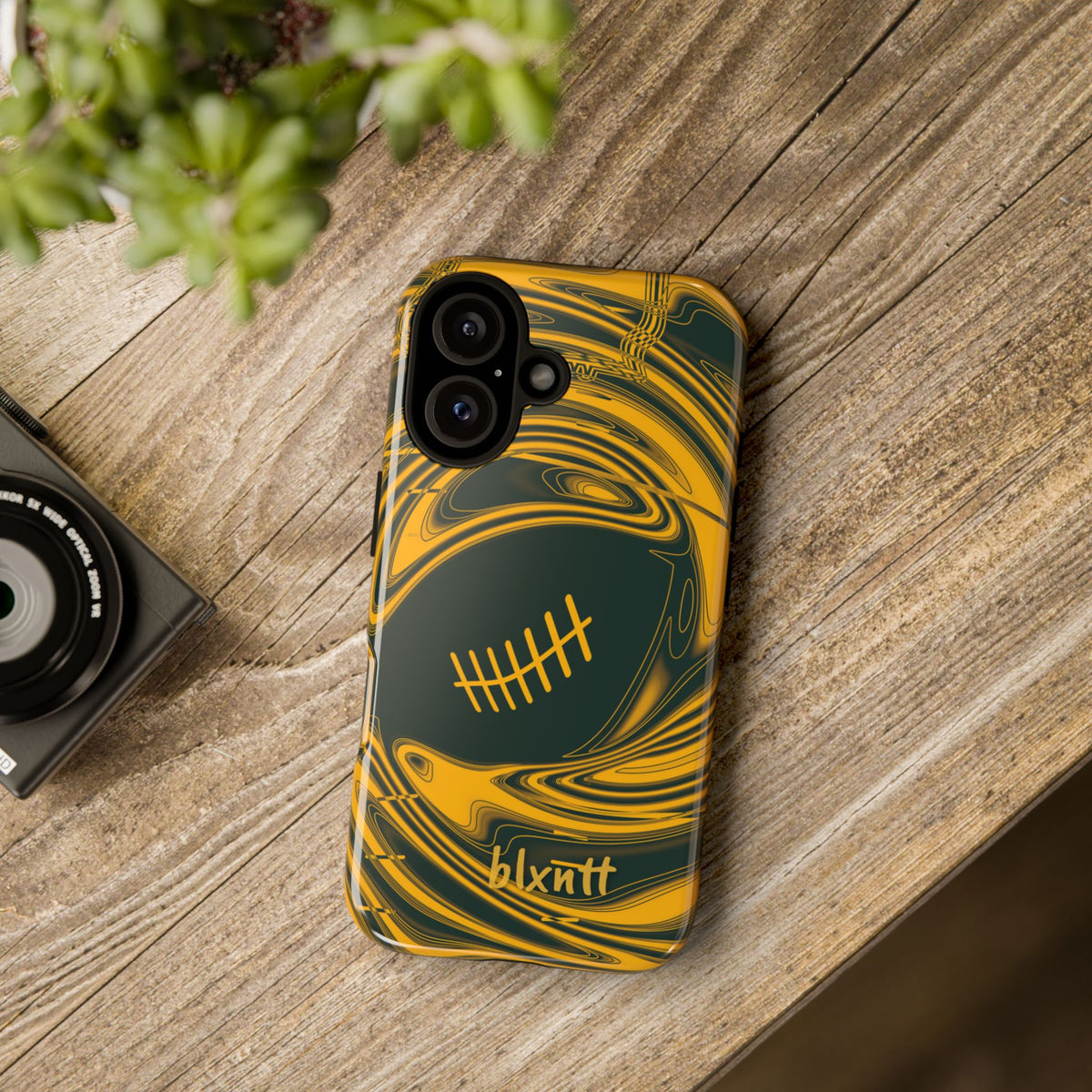 Green & Gold Trippy Football Phone Case
