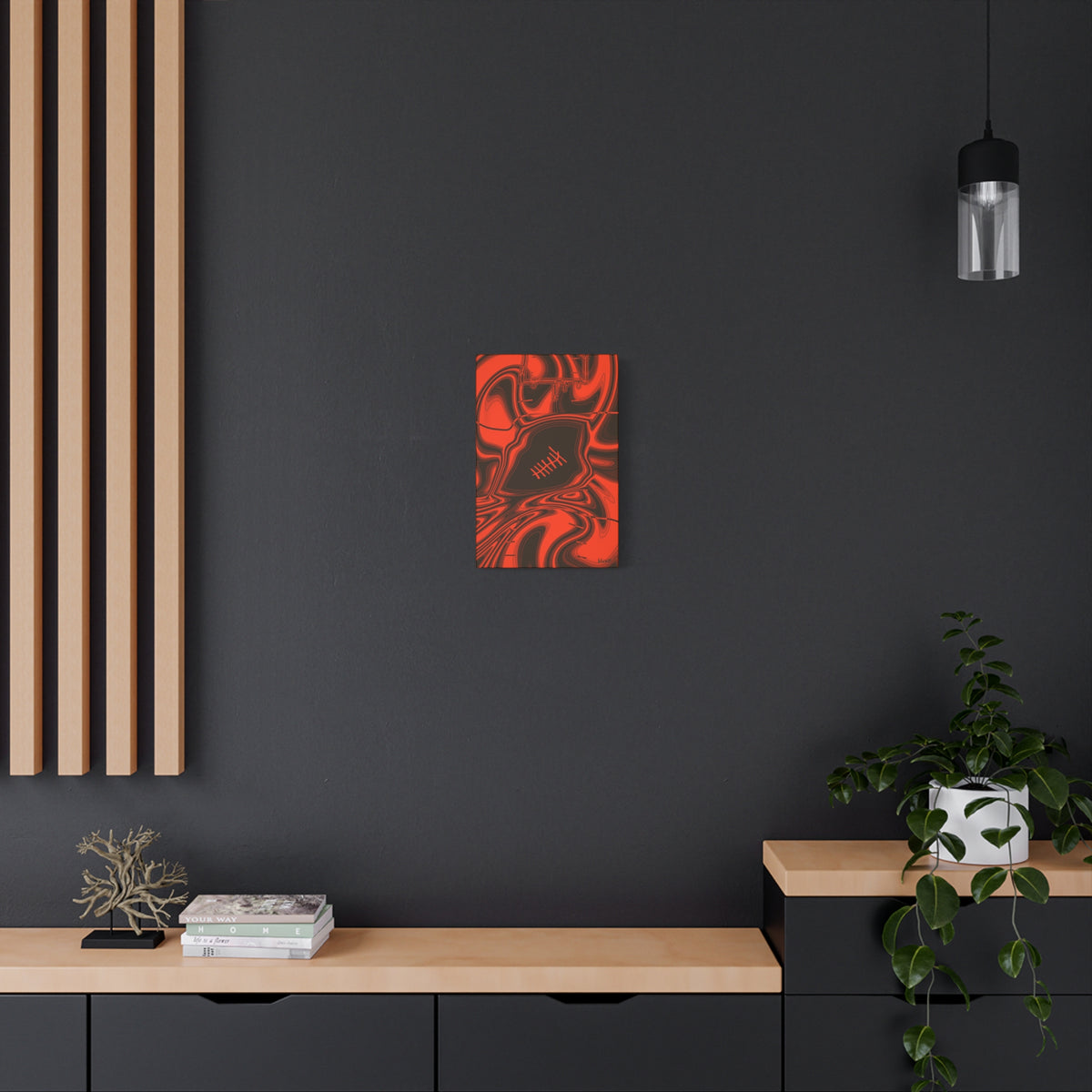 Brown & Orange Trippy Football Canvas