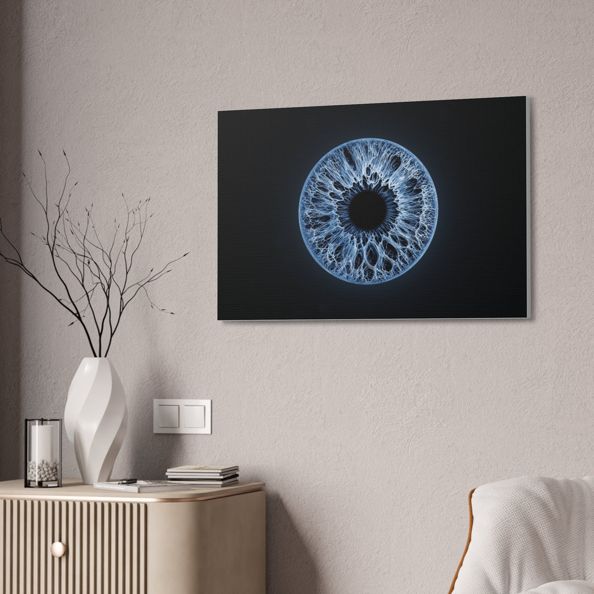 BLXNTT Iris – Lace Web Blue Glossy Canvas