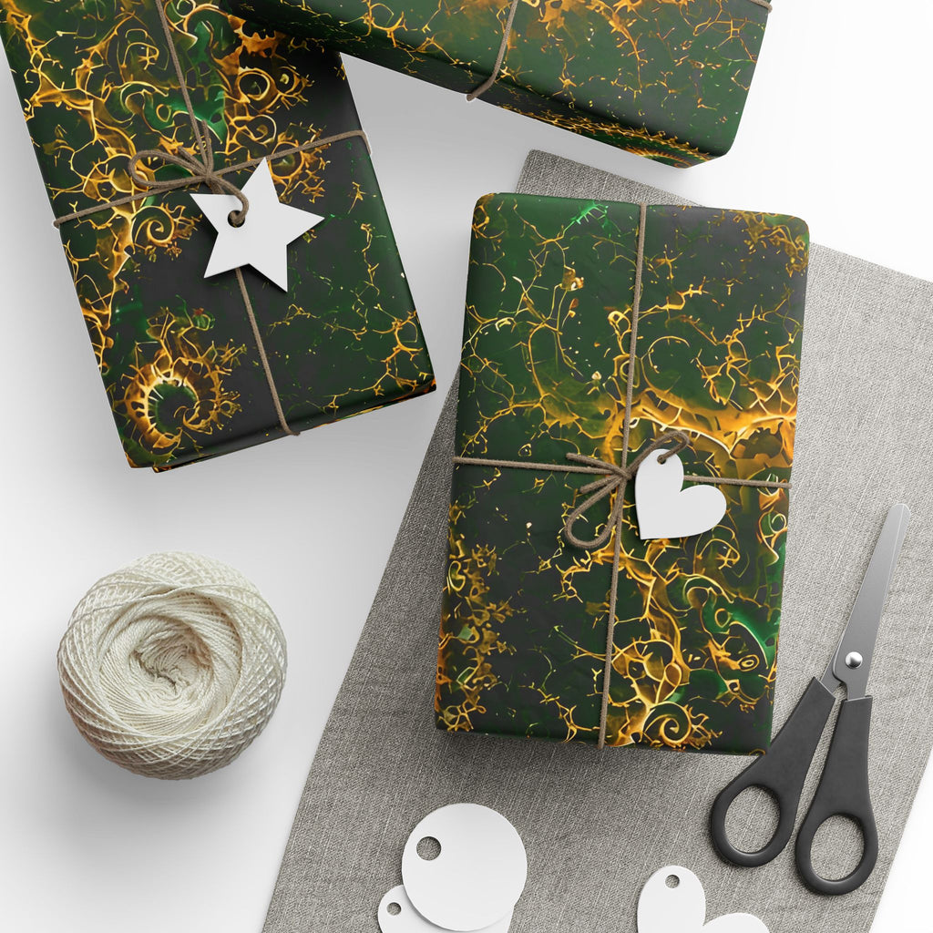 Copper Infinity - Emerald & Gold Wrapping Paper