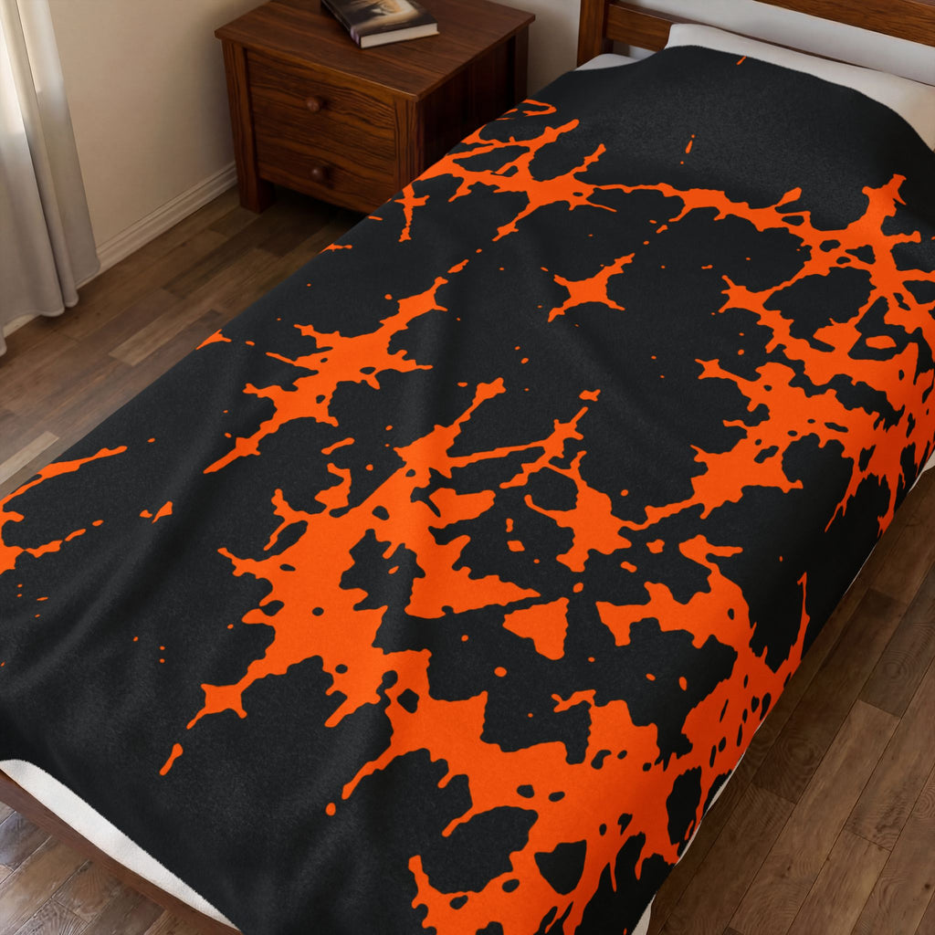Orange Spiderweb Pumpkin Blanket