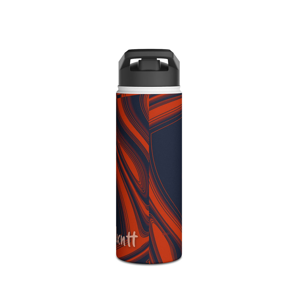 Navy & Orange Trippy Football Water Bottle