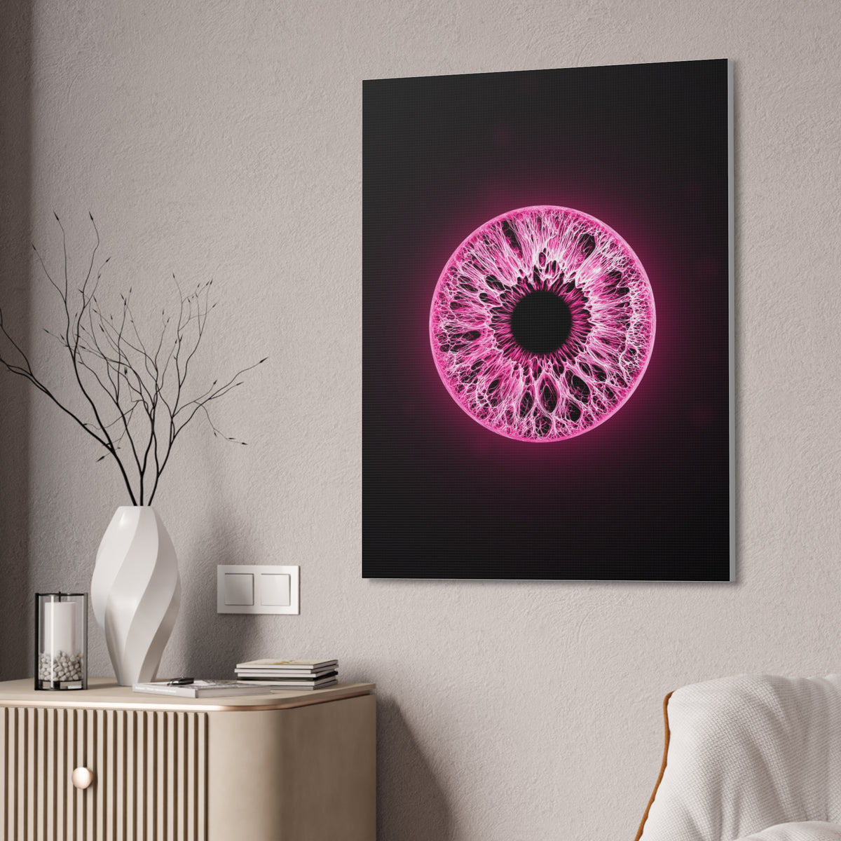 BLXNTT Iris – Lace Web Neon Pink Glossy Canvas