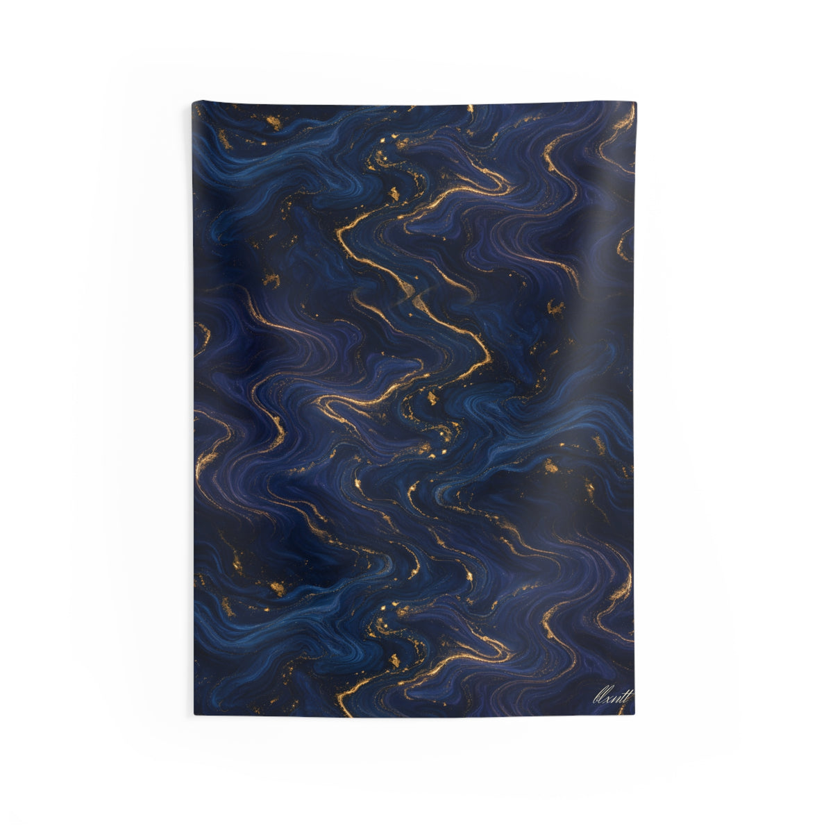 Navy & Gold Marble Tapestry