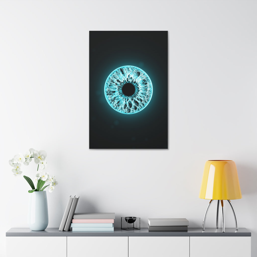 BLXNTT Iris – Lace Web Electric Cyan Glossy Canvas