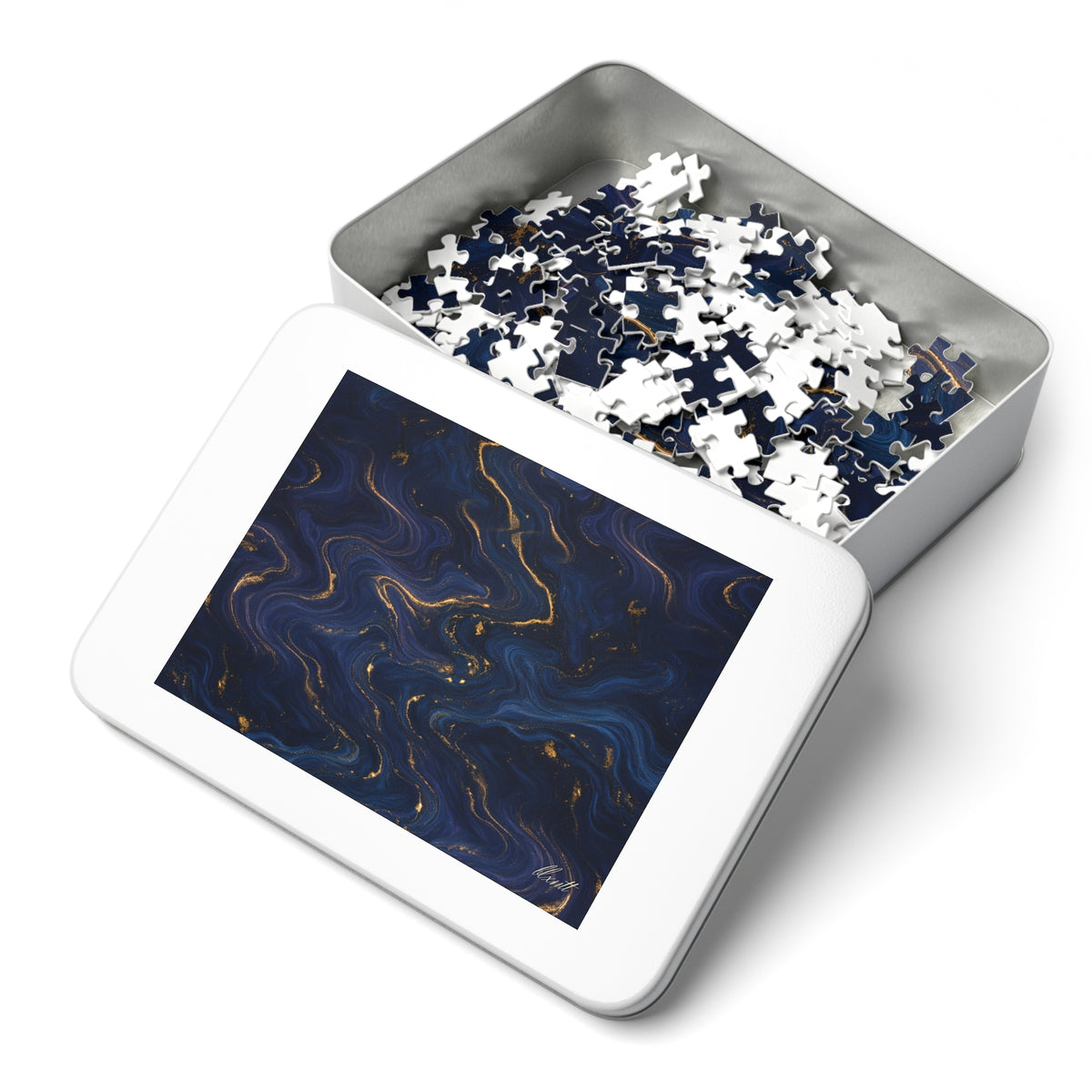 Navy & Gold Marble Puzzle