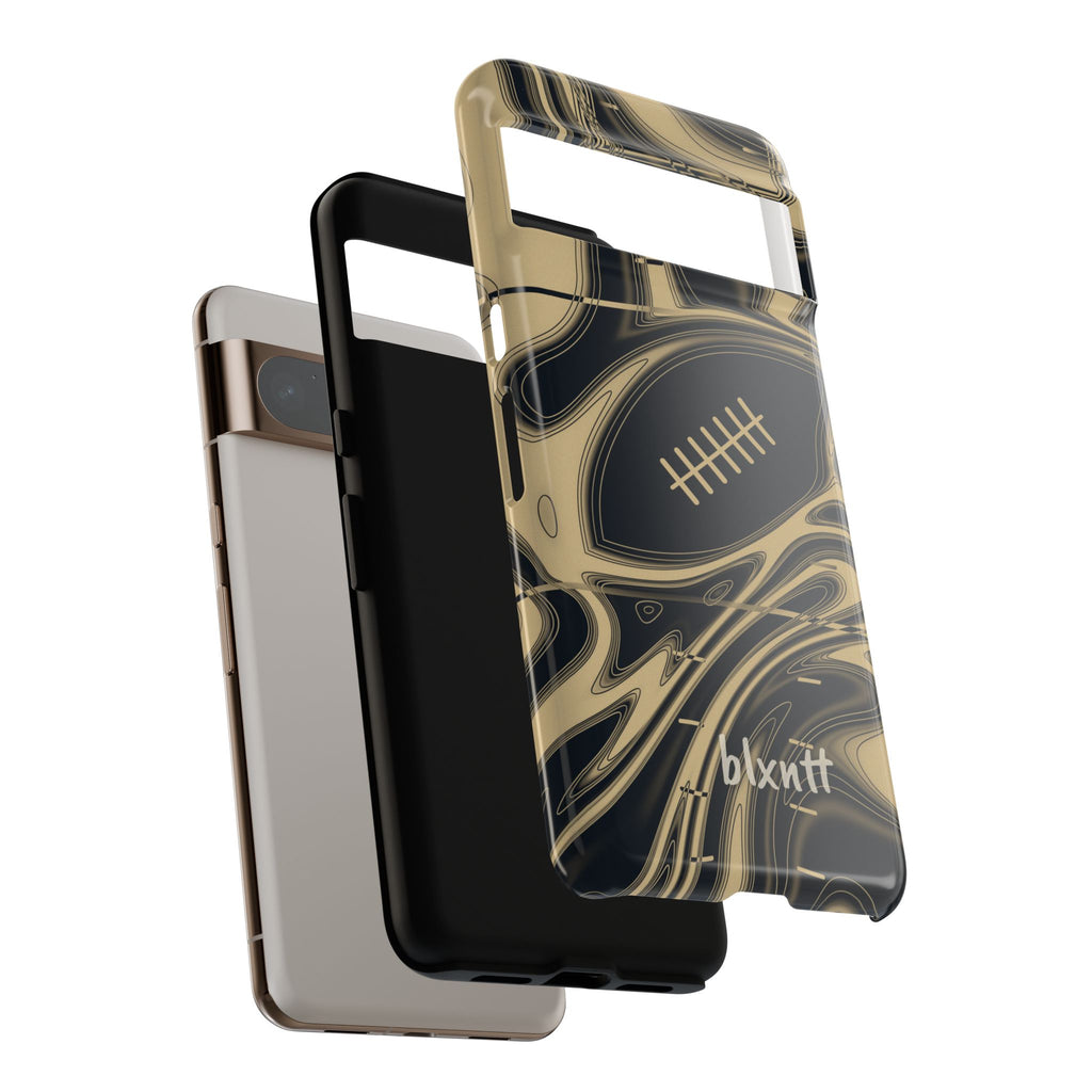 Old Gold & Black Trippy Football Phone Case