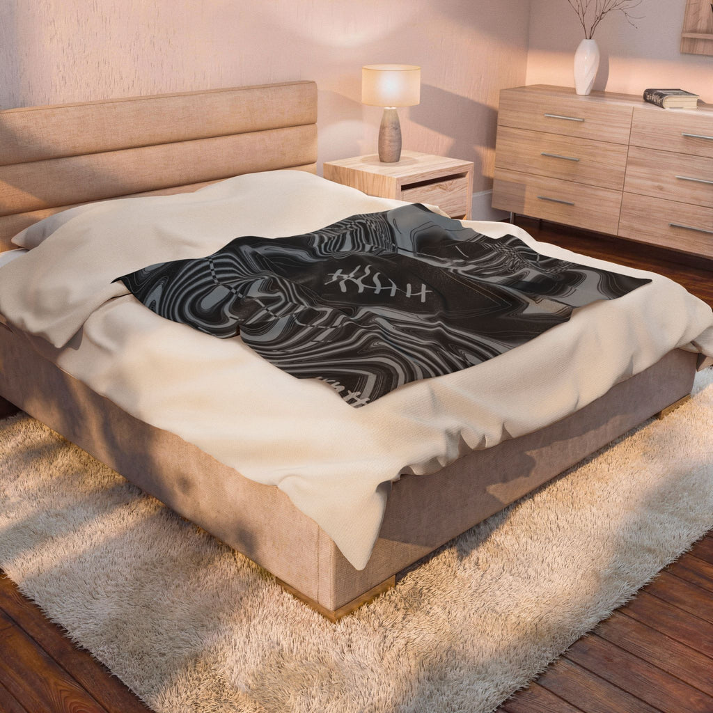 Black & Silver Trippy Football Blanket