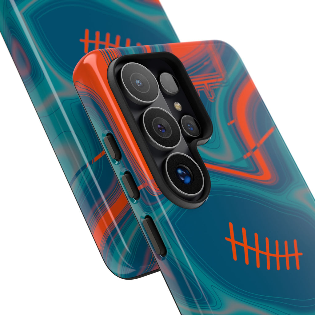 Aqua & Orange Trippy Football Phone Case