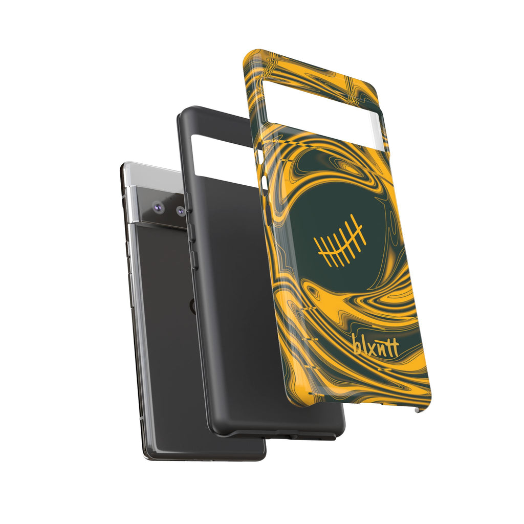 Green & Gold Trippy Football Phone Case