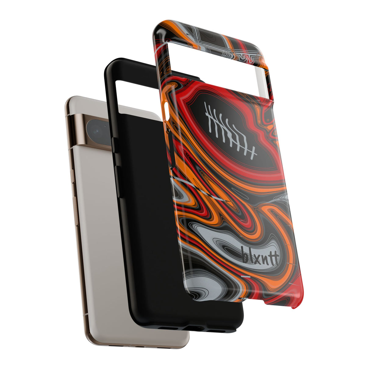Red, Orange & Pewter Trippy Football Phone Case