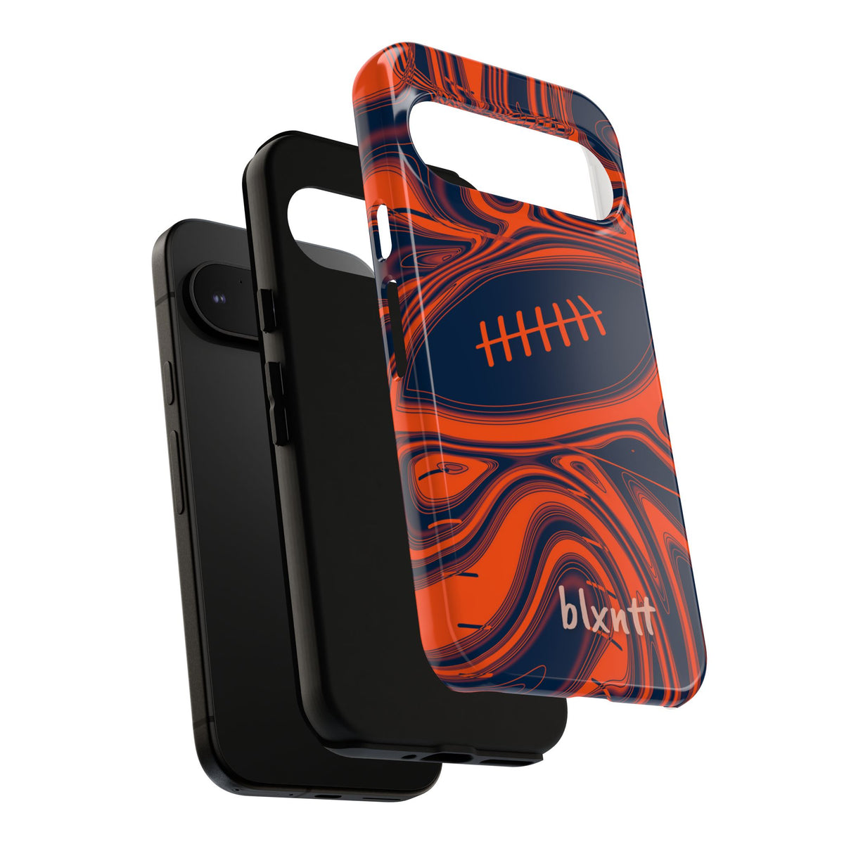 Orange & Navy Trippy Football Phone Case