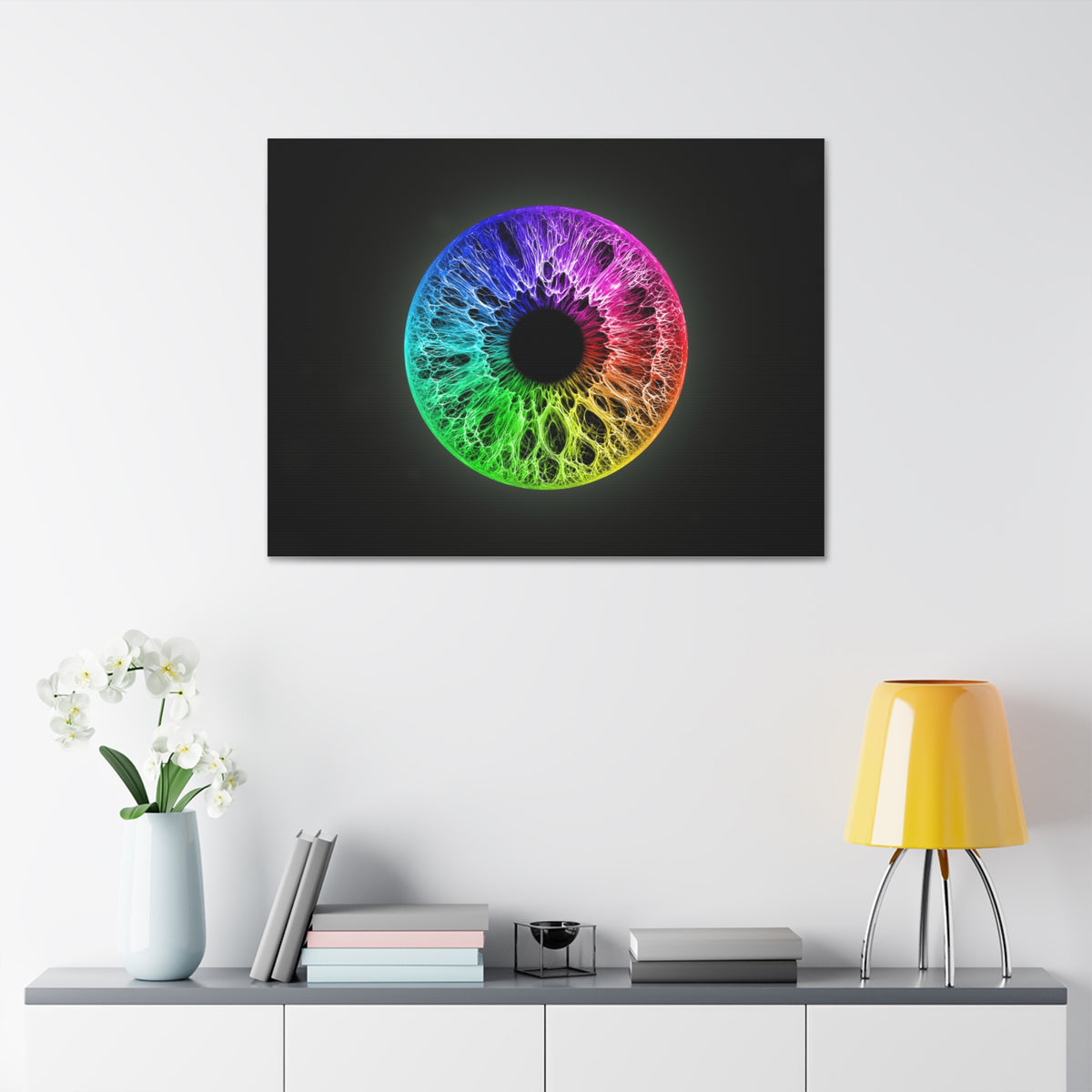 BLXNTT Iris – Lace Web Rainbow Sectors Glossy Canvas