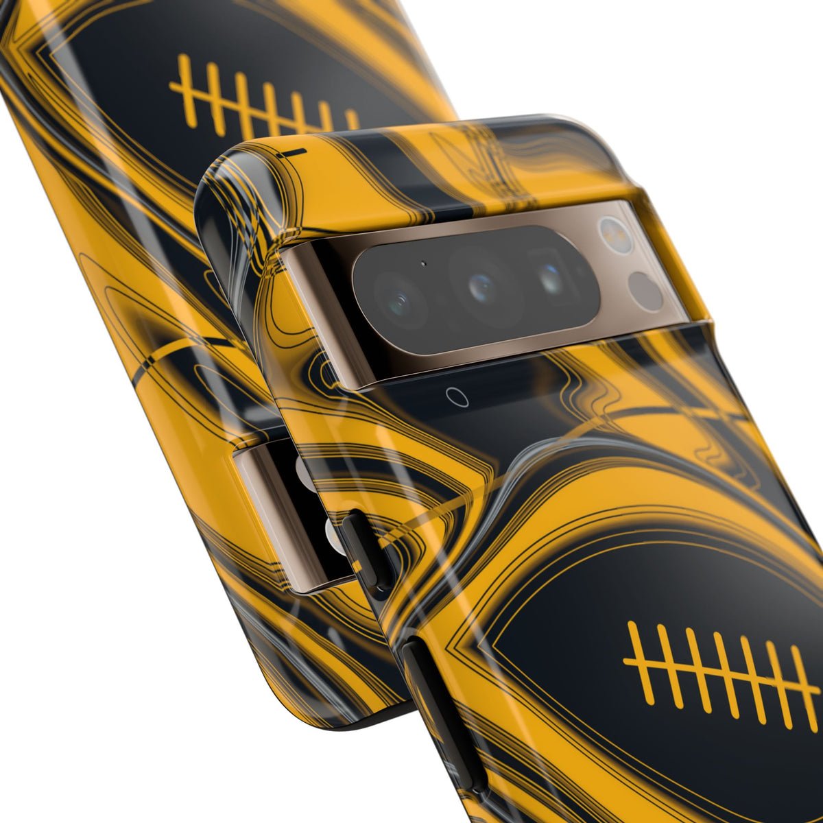 Black & Gold Trippy Football Phone Case