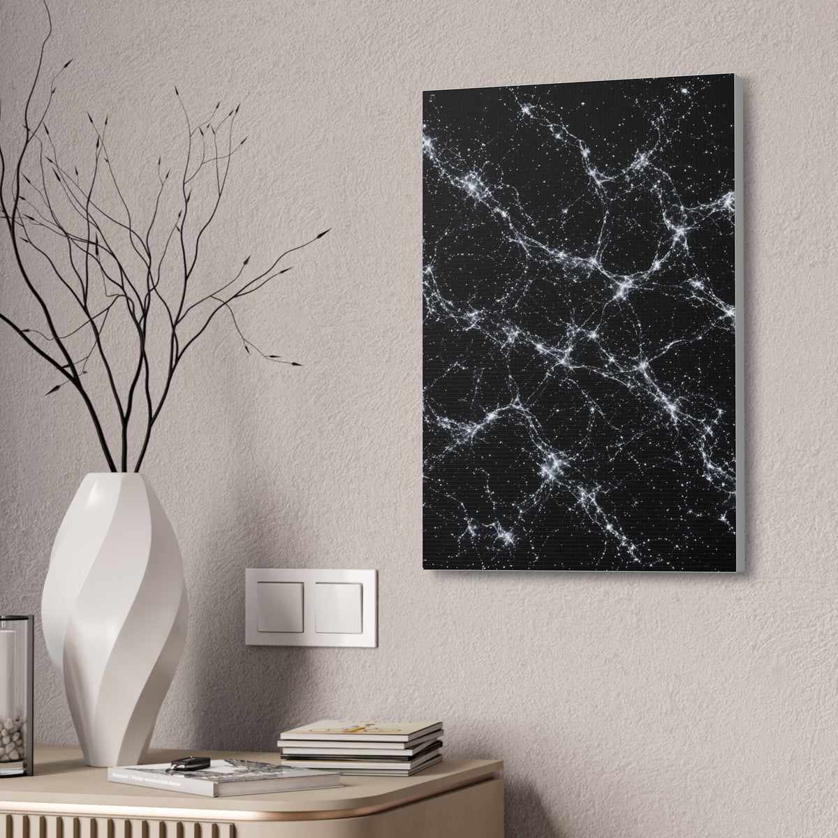 Neon Mycelium - Silver Ghost Glossy Canvas