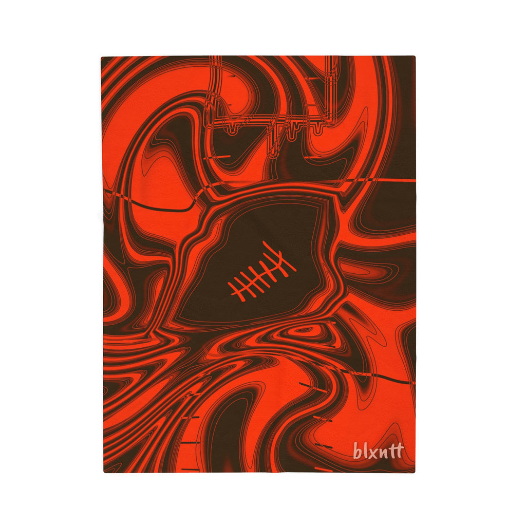 Brown & Orange Trippy Football Blanket