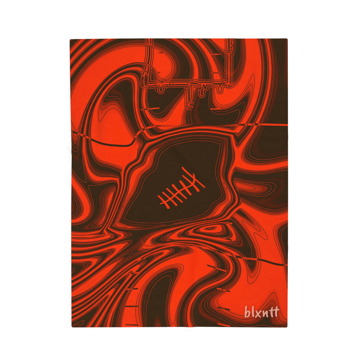 Brown & Orange Trippy Football Blanket