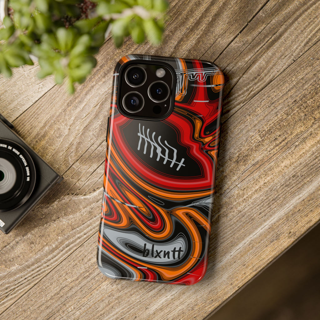 Red, Orange & Pewter Trippy Football Phone Case