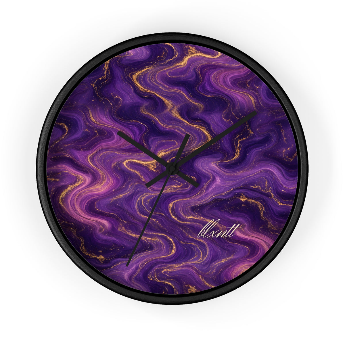Royal Purple Marble Wall Clock