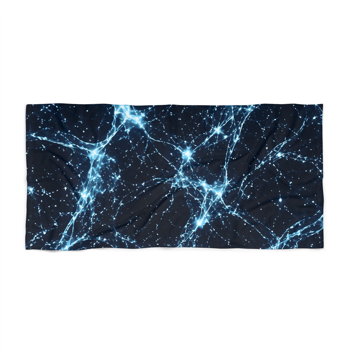 Neon Mycelium - Ice Crystal Beach Towel