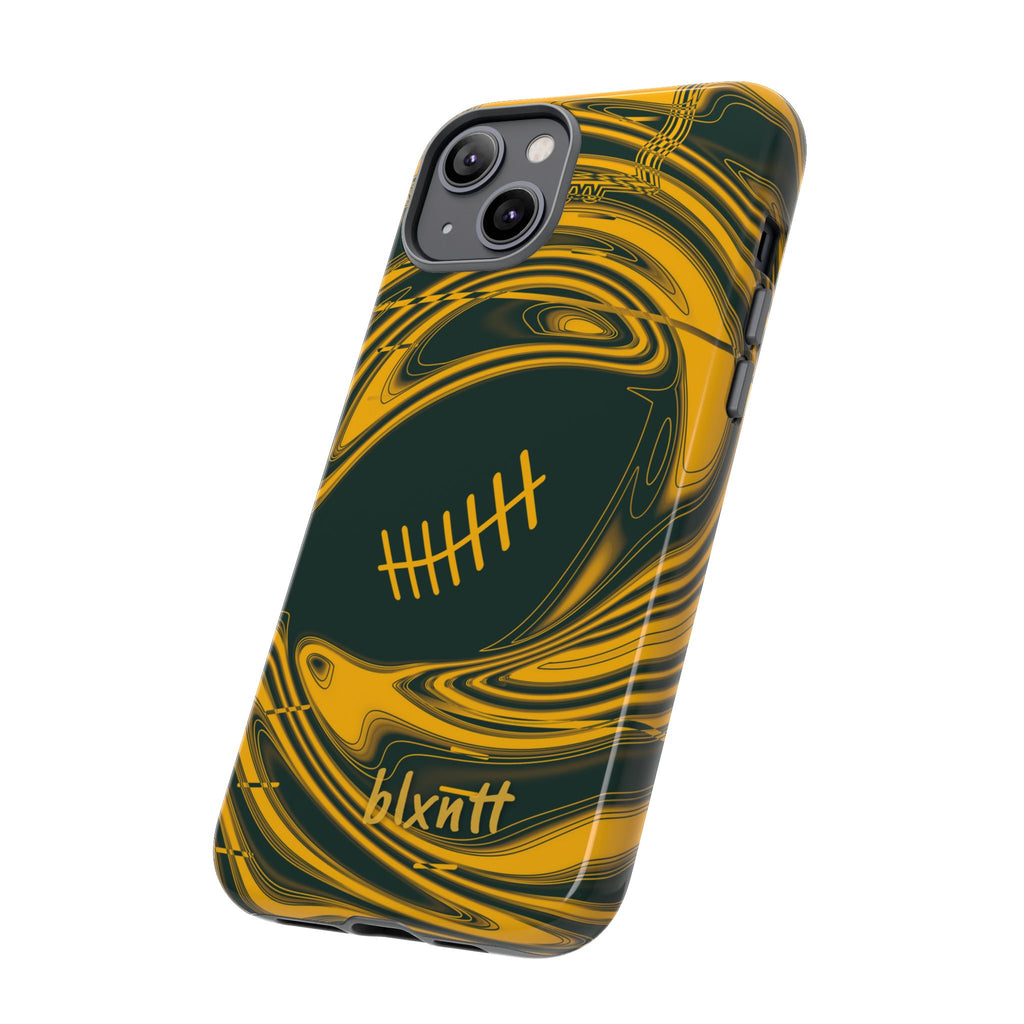 Green & Gold Trippy Football Phone Case
