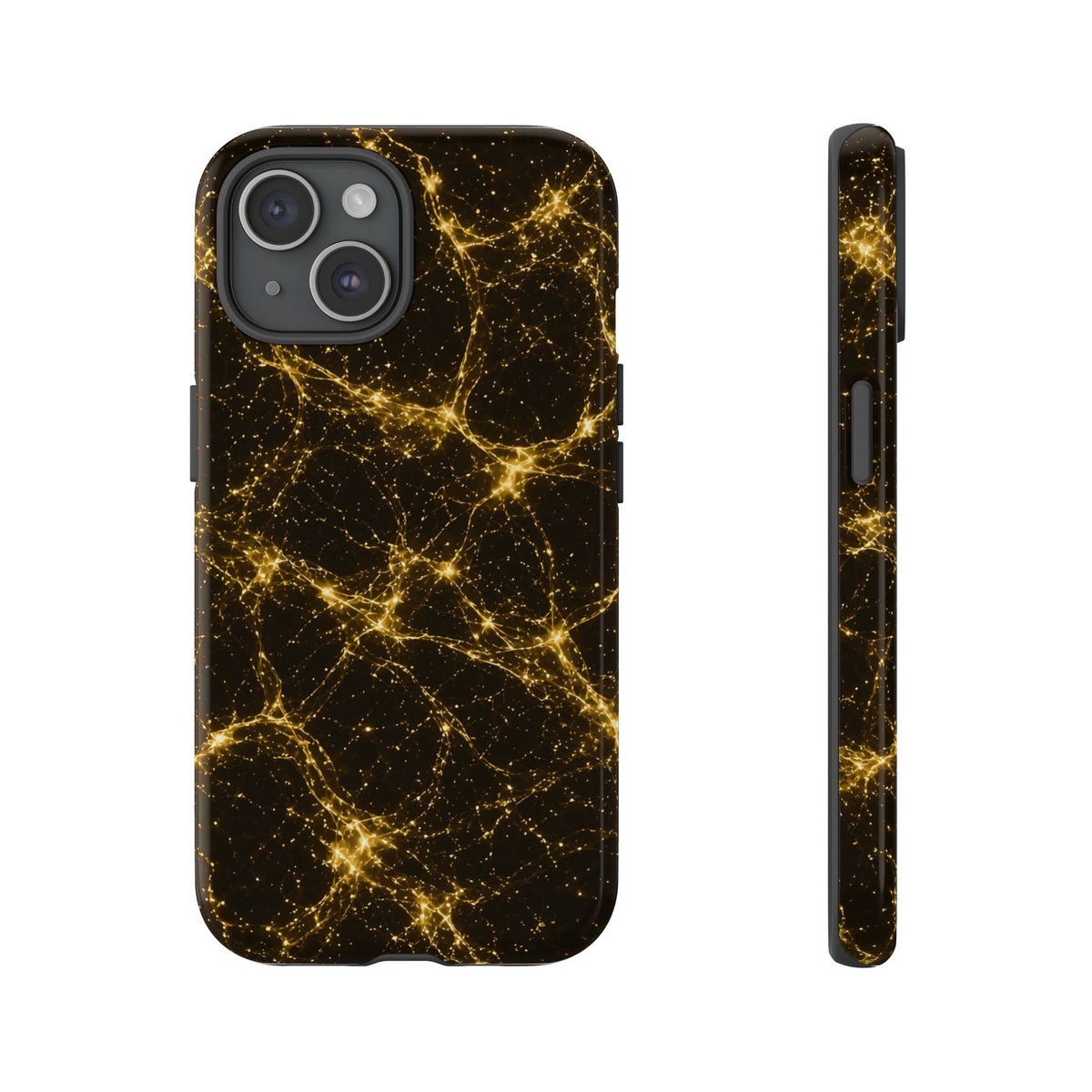 Neon Mycelium - Gold Filigree Phone Case